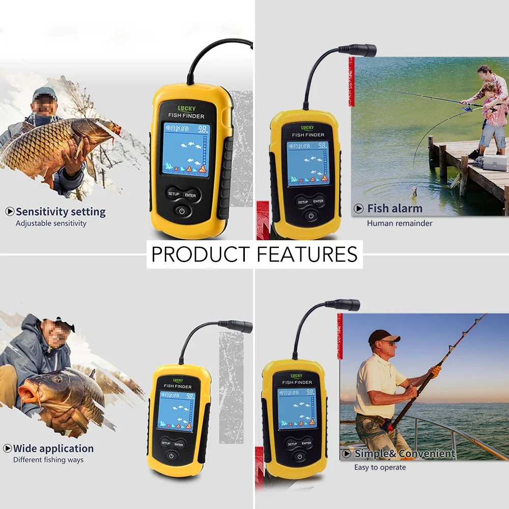 Lucky LCD Color Screen Portabl - Fish Finder Battery ulasan dan harga